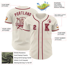 Laden Sie das Bild in den Galerie-Viewer, Custom Cream Crimson Authentic Baseball Jersey