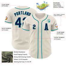 Laden Sie das Bild in den Galerie-Viewer, Custom Cream Navy-Teal Authentic Baseball Jersey