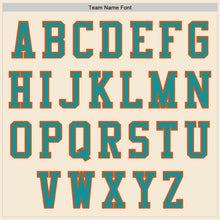 Load image into Gallery viewer, Custom Cream Teal-Orange Authentic Baseball Jersey