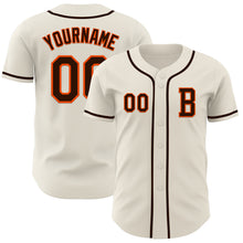 Laden Sie das Bild in den Galerie-Viewer, Custom Cream Brown-Orange Authentic Baseball Jersey