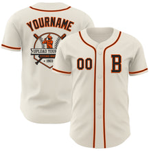 Laden Sie das Bild in den Galerie-Viewer, Custom Cream Black-Orange Authentic Baseball Jersey