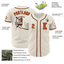 Laden Sie das Bild in den Galerie-Viewer, Custom Cream Orange=Black Authentic Baseball Jersey