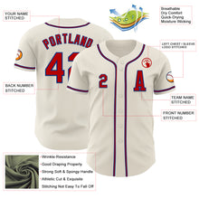 Laden Sie das Bild in den Galerie-Viewer, Custom Cream Red=Royal Authentic Baseball Jersey