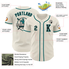 Laden Sie das Bild in den Galerie-Viewer, Custom Cream Black-Teal Authentic Baseball Jersey