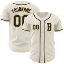 Laden Sie das Bild in den Galerie-Viewer, Custom Cream Black-Old Gold Authentic Baseball Jersey