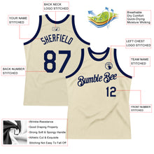 Charger l'image dans la galerie, Custom Cream Navy Authentic Throwback Basketball Jersey