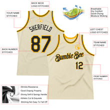 Charger l'image dans la galerie, Custom Cream Black-Gold Authentic Throwback Basketball Jersey