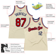 Charger l'image dans la galerie, Custom Cream Red Navy-White Authentic Throwback Basketball Jersey