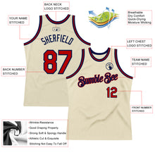 Charger l'image dans la galerie, Custom Cream Red-Navy Authentic Throwback Basketball Jersey