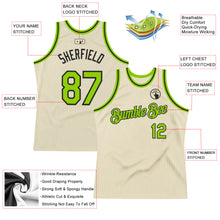 Charger l'image dans la galerie, Custom Cream Neon Green-Black Authentic Throwback Basketball Jersey
