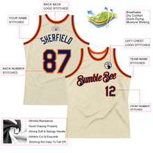 Charger l'image dans la galerie, Custom Cream Navy-Orange Authentic Throwback Basketball Jersey