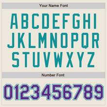 Load image into Gallery viewer, Custom Cream Purple-Teal Authentic Baseball Jersey