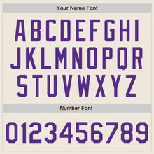 Load image into Gallery viewer, Custom Cream Purple Authentic Baseball Jersey