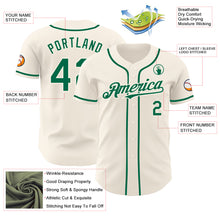 Загрузить изображение в средство просмотра галереи, Custom Cream Kelly Green Authentic Baseball Jersey