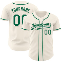 Загрузить изображение в средство просмотра галереи, Custom Cream Kelly Green Authentic Baseball Jersey
