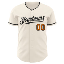 Load image into Gallery viewer, Custom Cream Texas Orange-Black Authentic Baseball Jersey