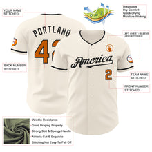 Load image into Gallery viewer, Custom Cream Texas Orange-Black Authentic Baseball Jersey