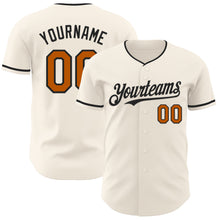 Load image into Gallery viewer, Custom Cream Texas Orange-Black Authentic Baseball Jersey