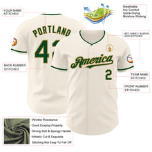 Load image into Gallery viewer, Custom Cream Green-Old Gold Authentic Baseball Jersey
