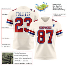 Laden Sie das Bild in den Galerie-Viewer, Custom Cream Red-Royal Authentic Football Jersey