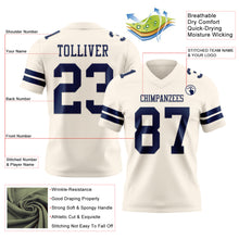 Load image into Gallery viewer, Custom Cream Navy Authentic Football Jersey