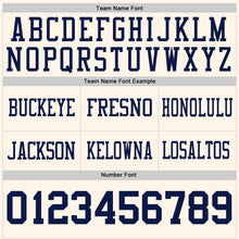 Load image into Gallery viewer, Custom Cream Navy Authentic Football Jersey