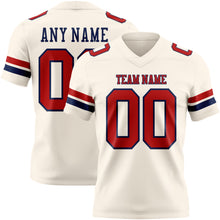 Laden Sie das Bild in den Galerie-Viewer, Custom Cream Red-Navy Authentic Football Jersey