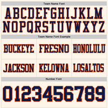 Load image into Gallery viewer, Custom Cream Navy-Orange Authentic Football Jersey