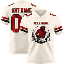 Laden Sie das Bild in den Galerie-Viewer, Custom Cream Red-Black Authentic Football Jersey