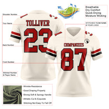 Laden Sie das Bild in den Galerie-Viewer, Custom Cream Red-Black Authentic Football Jersey