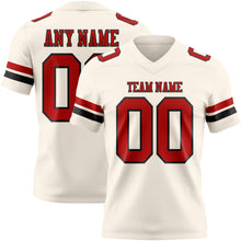 Laden Sie das Bild in den Galerie-Viewer, Custom Cream Red-Black Authentic Football Jersey