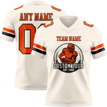 Load image into Gallery viewer, Custom Cream Orange-Black Authentic Football Jersey