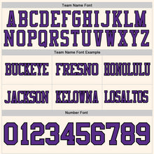Load image into Gallery viewer, Custom Cream Purple-Black Authentic Football Jersey