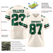 Load image into Gallery viewer, Custom Cream Kelly Green-Black Authentic Football Jersey
