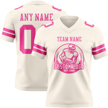Load image into Gallery viewer, Custom Cream Pink Authentic Football Jersey