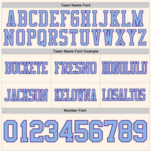 Загрузить изображение в средство просмотра галереи, Custom Cream Light Blue-Purple Authentic Football Jersey