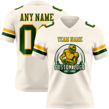 Load image into Gallery viewer, Custom Cream Green-Gold Authentic Football Jersey