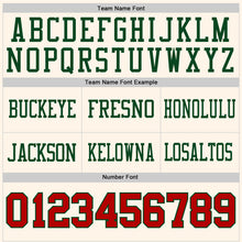 Load image into Gallery viewer, Custom Cream Red-Green Authentic Football Jersey