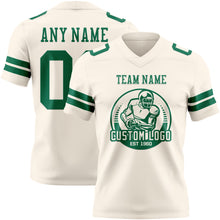 Load image into Gallery viewer, Custom Cream Kelly Green Authentic Football Jersey