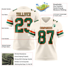 Load image into Gallery viewer, Custom Cream Kelly Green-Orange Authentic Football Jersey