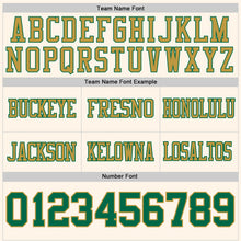 Load image into Gallery viewer, Custom Cream Kelly Green-Old Gold Authentic Football Jersey