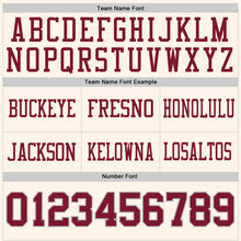 Load image into Gallery viewer, Custom Cream Crimson-Gray Authentic Football Jersey