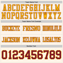 Load image into Gallery viewer, Custom Cream Crimson-Gold Authentic Football Jersey