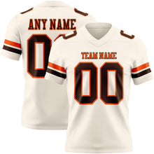 Load image into Gallery viewer, Custom Cream Brown-Orange Authentic Football Jersey