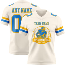 Load image into Gallery viewer, Custom Cream Powder Blue-Gold Authentic Football Jersey