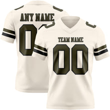 Load image into Gallery viewer, Custom Cream Olive-Black Authentic Football Jersey