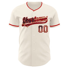 Load image into Gallery viewer, Custom Cream Vintage USA Flag-Red Authentic Baseball Jersey