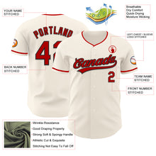 Load image into Gallery viewer, Custom Cream Red-Black Authentic Baseball Jersey