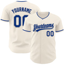 Charger l'image dans la galerie, Custom Cream Royal-Gray Authentic Baseball Jersey