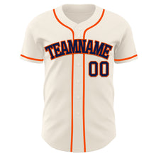 Load image into Gallery viewer, Custom Cream Navy-Orange Authentic Baseball Jersey